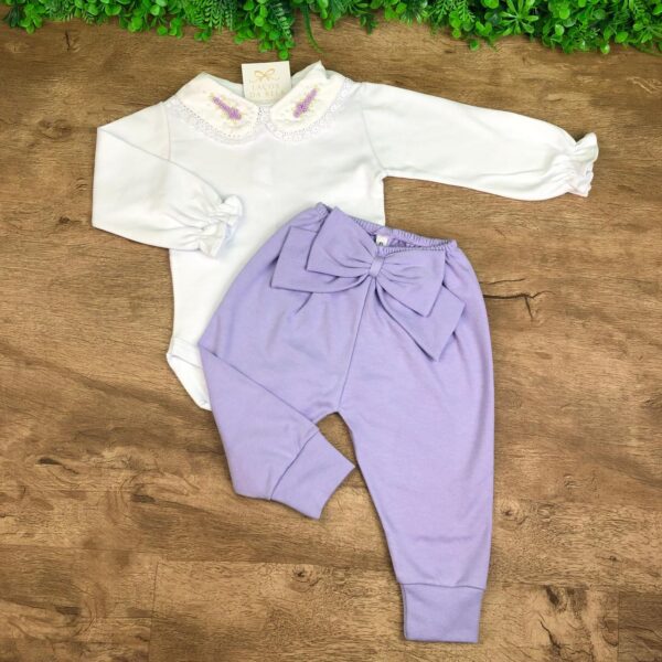 Conjunto de Body Flores Com Calça (Lavanda) - Image 3