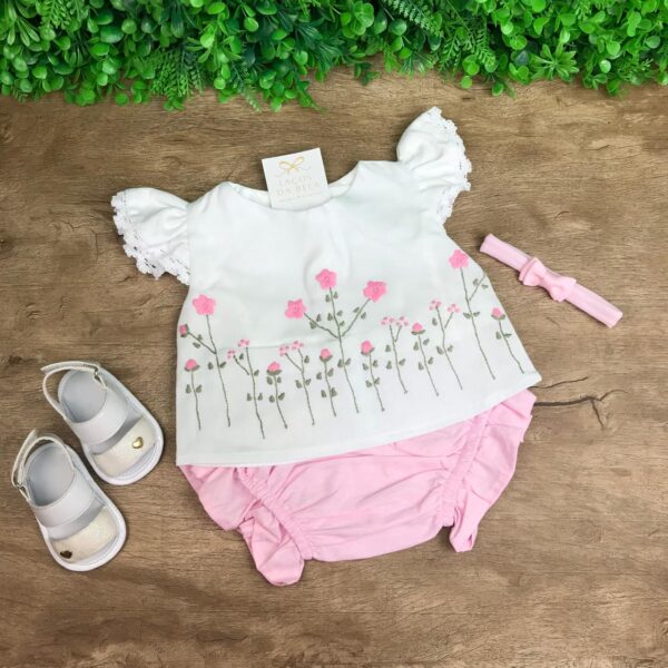 Conjunto Jardim Encantado Rosa Bebê