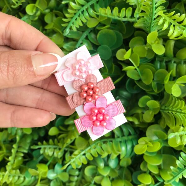 Mini Lacinho de Colar Florzinha -  Tons de Rosa