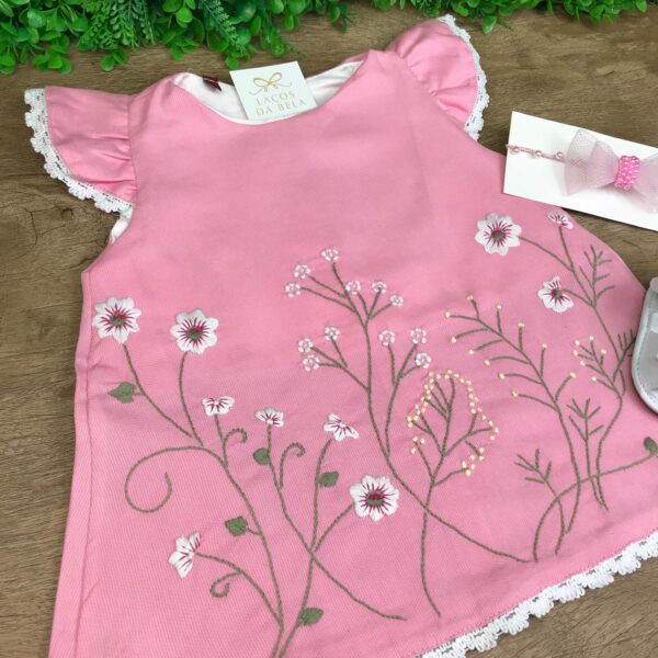 Vestido Trapézio Flores Rosa - Image 2