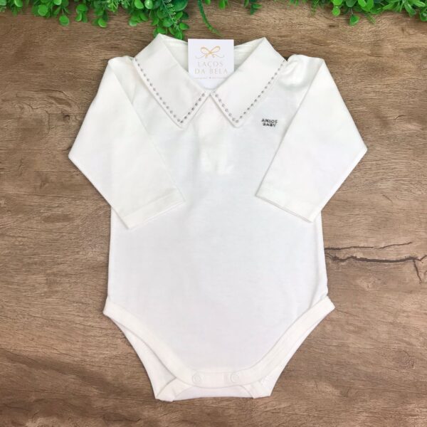 Body OffWhite em Algodão Pontilhado (Anjos Baby) - Image 2