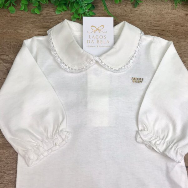 Body OffWhite em Algodão Bico em Renda (Anjos Baby)