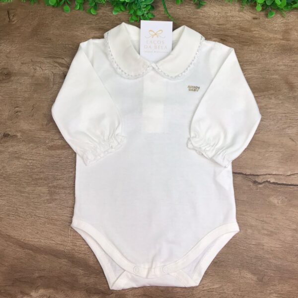 Body OffWhite em Algodão Bico em Renda (Anjos Baby) - Image 2