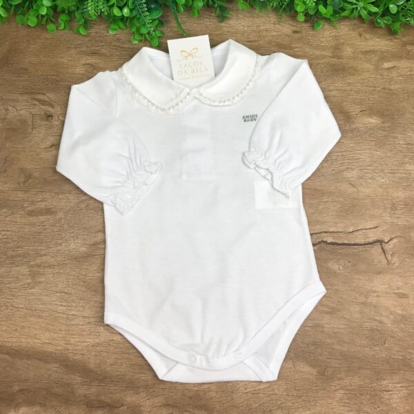 Body Branco em Algodão Bico em Renda (Anjos Baby) - Image 2