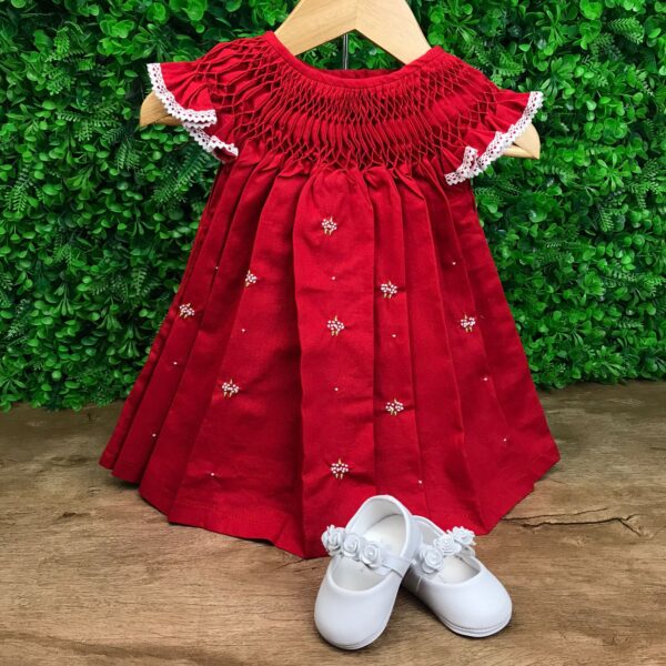 Vestido Casinha de Abelha Vermelho Bordado - Image 2