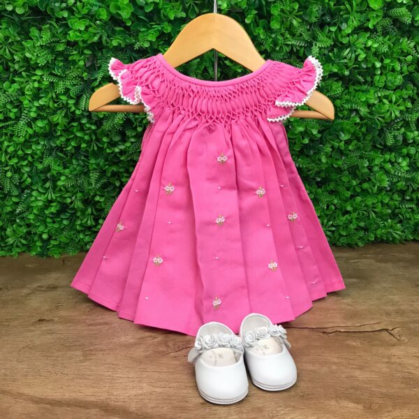 Vestido Casinha de Abelha Rosa Chiclete