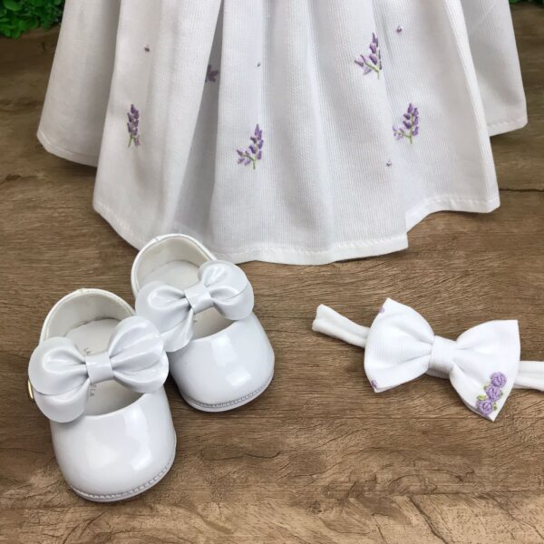 Vestido Casinha de Abelha Branco Flor Lavanda - Image 2