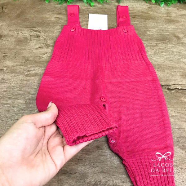 Salopete em Tricot Avulso com Pé Reversível – Pink - Image 2