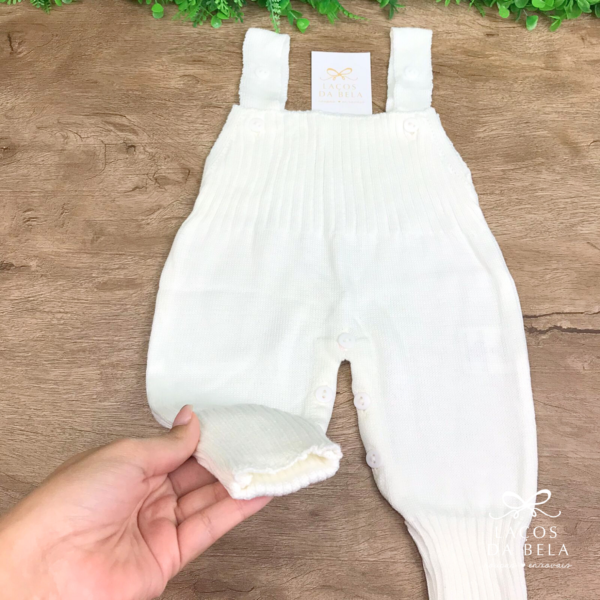 Salopete em Tricot Avulso com Pé Reversível Unissex – Offwhite - Image 2