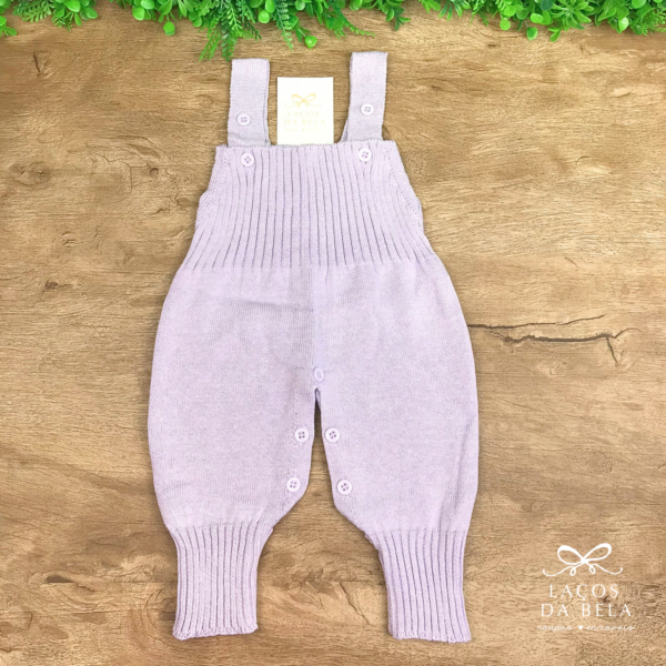 Salopete em Tricot Avulso com Pé Reversível – Lavanda - Image 3