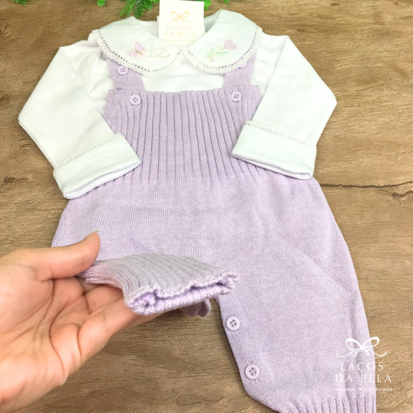 Salopete em Tricot Avulso com Pé Reversível – Lavanda - Image 2