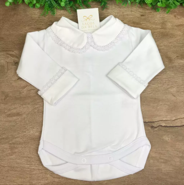 Body Feminino Renda Paraíba e Vira Punho com Personalização Manual - Image 2