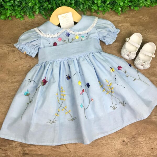 Vestido Mabel Azul Bebê