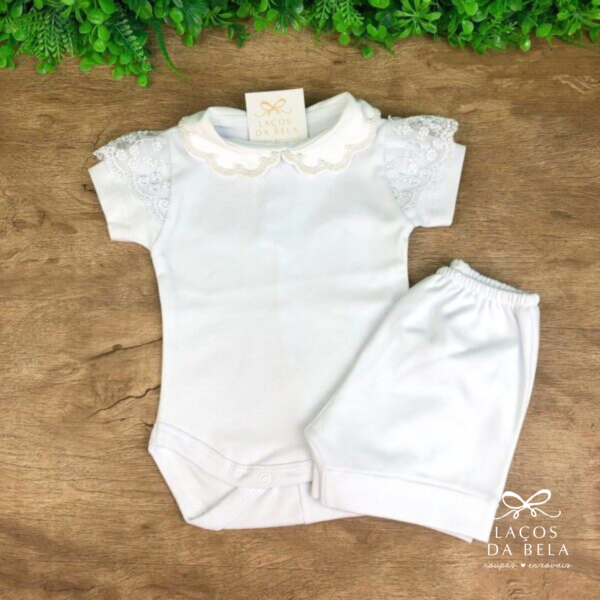 Conjunto Branco Body Luxo com Short