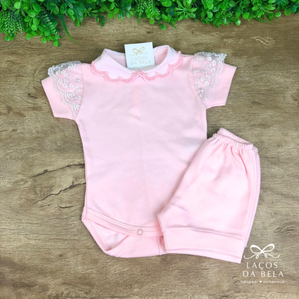 Conjunto Rosa Body Luxo com Short