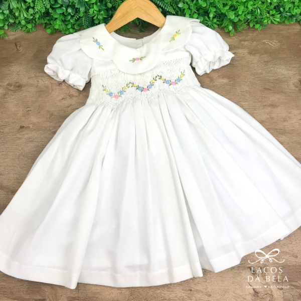 Vestido Chantal Ponto Smock OffWhite