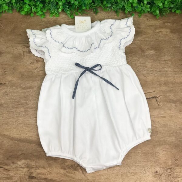 Romper Milena Branco com Azul - Image 3