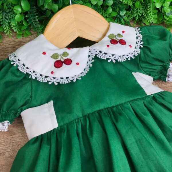 Vestido Cerejinha Verde Bordado - Image 2