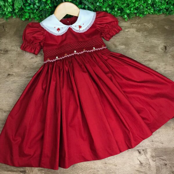 Vestido Charlotte Festas Ponto Smock Vermelho - Image 2