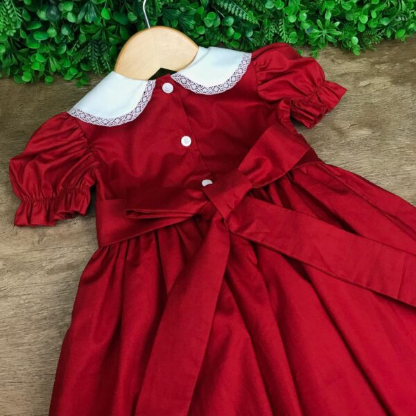 Vestido Charlotte Festas Ponto Smock Vermelho - Image 4