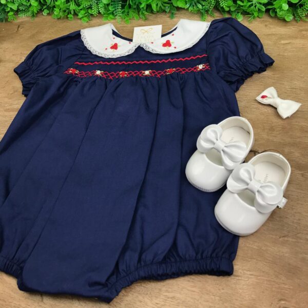 Romper Charlotte Ponto Smock Azul Marinho - Image 3