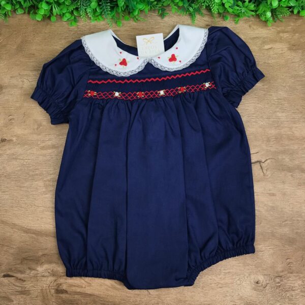 Romper Charlotte Ponto Smock Azul Marinho - Image 4