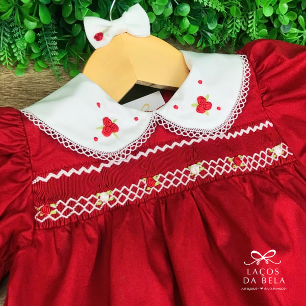 Romper Charlotte Ponto Smock Vermelho - Image 4