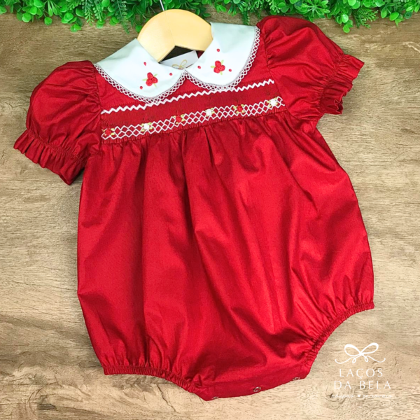 Romper Charlotte Ponto Smock Vermelho - Image 2